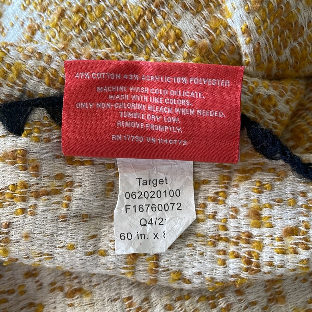 Opalhouse x Jungalow Woven End of Bed Throw Blanket Boho Decor Yellow 60"x80" - Picture 5 of 6